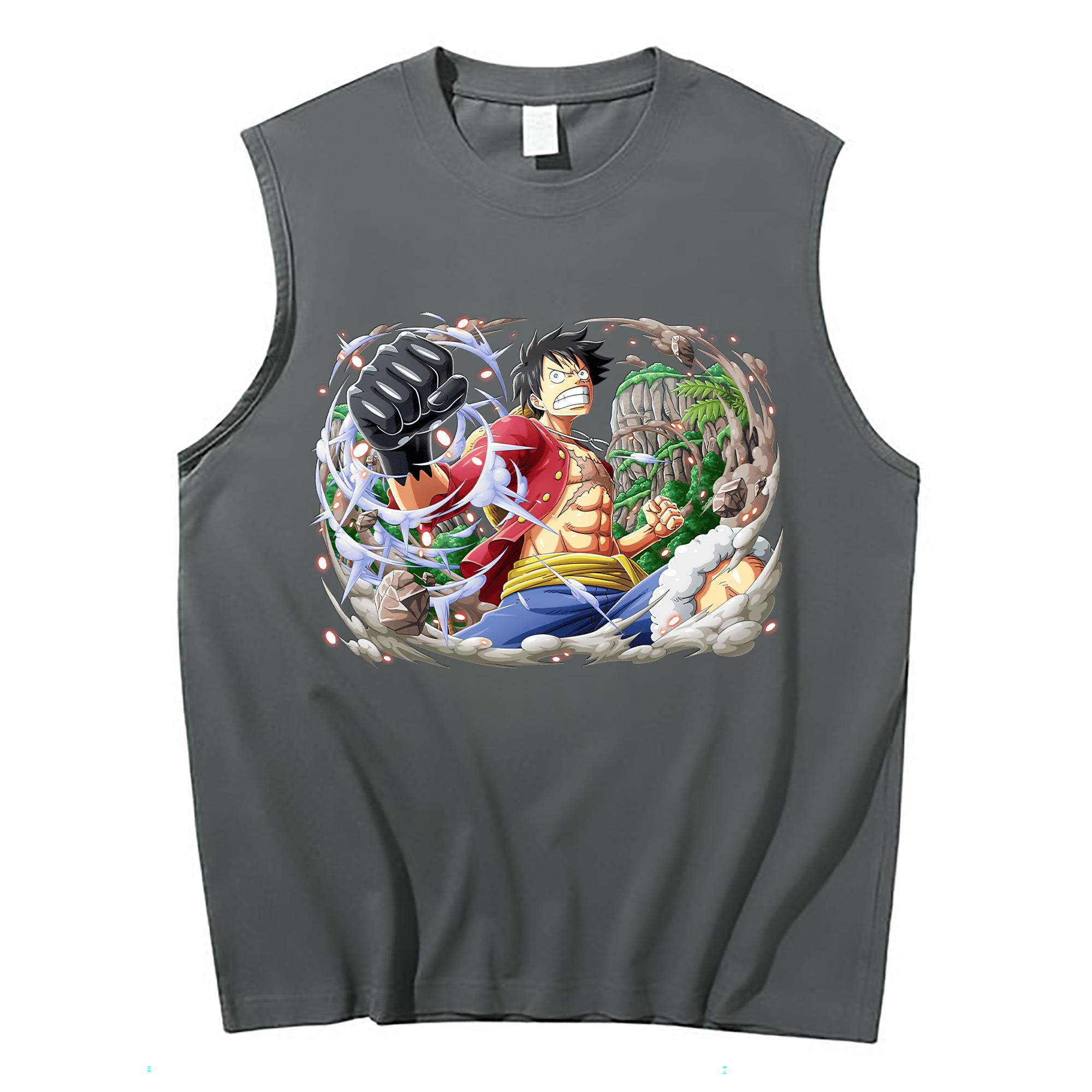 ワンピース モンキー・D・ルフィ ONE PIECE Monkey D. Luffy コットン100％タンクトップ（フロントプリント）